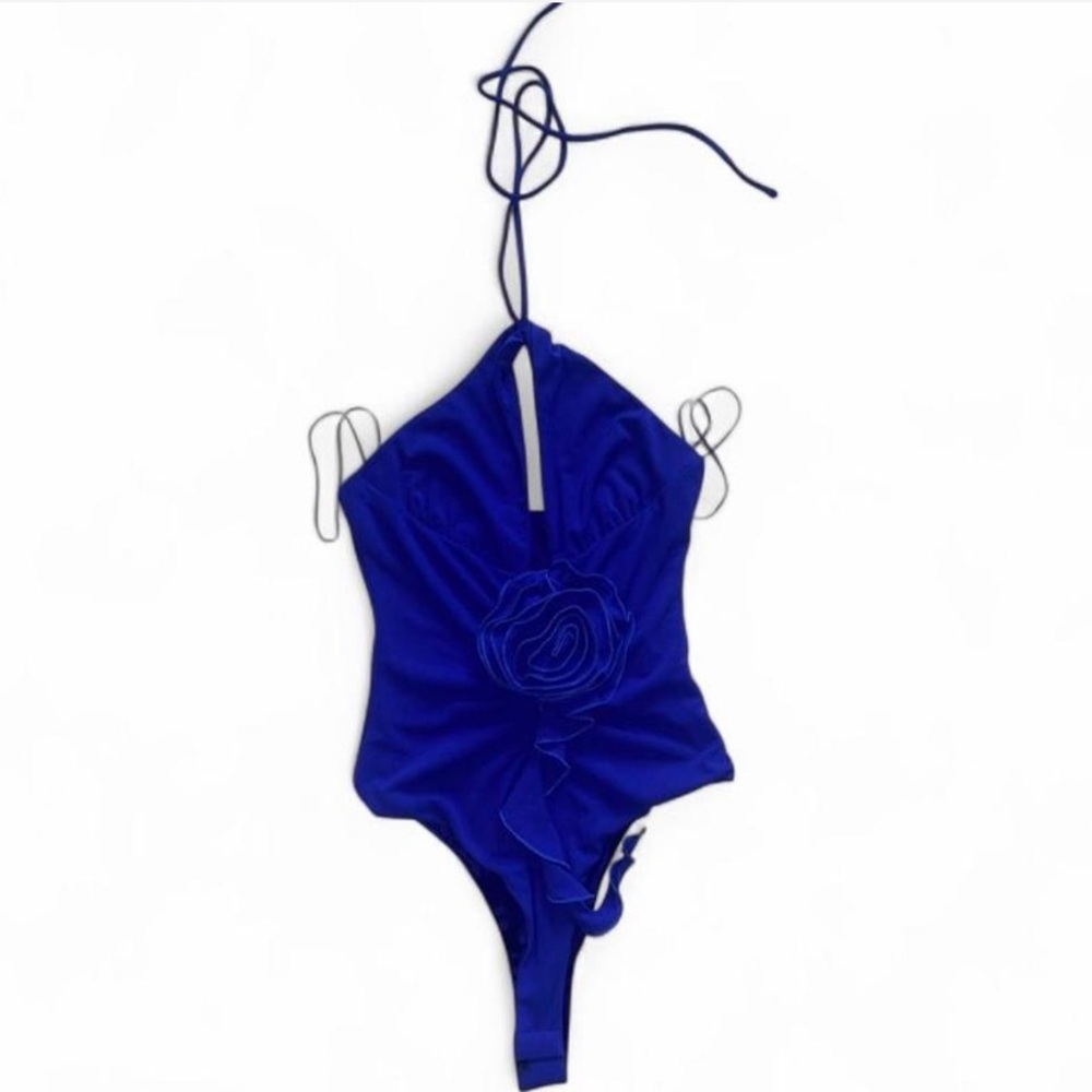 Zara halter raised rose bodysuit